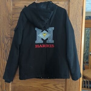 Cruel Girl Harris Leather Western Saddle Logo Hooded Winter Coat Black Size XS